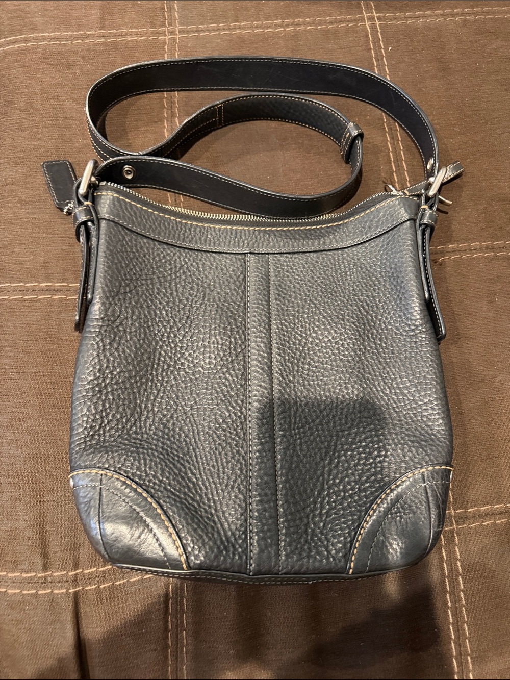 Coach Black Pebbled Leather Crossbody Bag